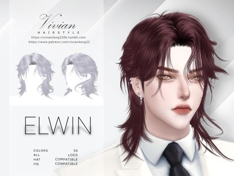 The Sims Resource - Elwin - Hairstyle Sims 4 Cc Masc Hair, Alpha Hair Cc Sims 4 Male, Sims 4 Villain Cc, Sims 4 Alpha Hair Cc Male, Sims 4 Male Hair Cc Alpha, Bijoux Piercing Septum, Sims 4 Cc Goth, Goth Male, Mods Sims 4