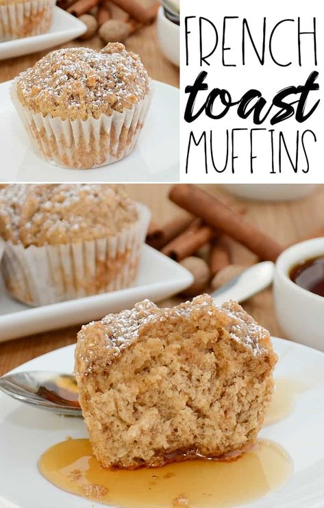 Easy French Toast Muffins Recipe - Sweet Pea's Kitchen French Toast Muffins Recipe, Muffin Breakfast, Easy French Toast, Cherry Muffins, Pumpkin Muffins Easy, French Toast Muffins, Muffin Tops, Break Fast, Texas Toast