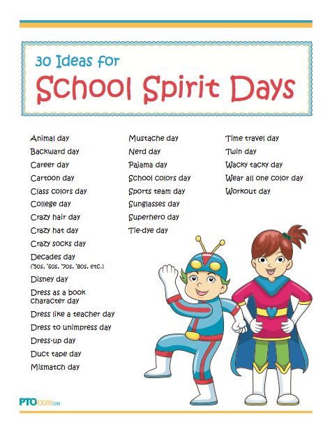 Fun and simple ideas for celebrating #school #spirit days! Spirit Week Ideas, Spirit Week Themes, Spirit Day Ideas, Dress Up Days, Catholic Schools Week, School Spirit Week, School Spirit Days, Spirit Days, Spirit Day