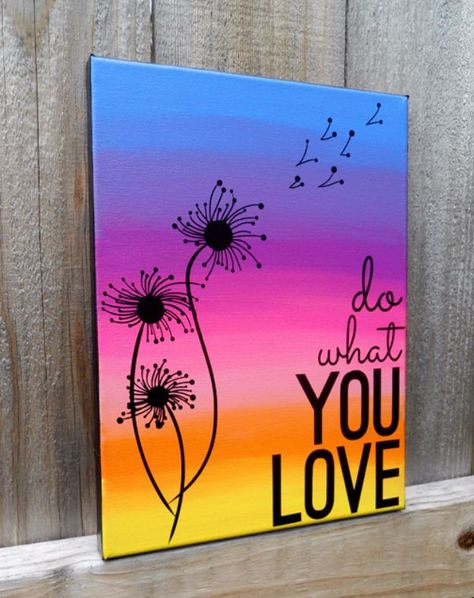 DIY Canvas Painting Ideas - Quote Canvas Art - Cool and Easy Wall Art Ideas You Can Make On A Budget #painting #diyart #diygifts Art Mini Toile, Hur Man Målar, Canvas Art Quotes, Simple Wall Art, Desen Anime, Simple Canvas Paintings, Easy Canvas Art, Cute Canvas Paintings, Easy Canvas Painting