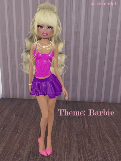 Dress To Impress Barbie Theme for inspo / no vip items / barbie life in the dreamhouse outfit Barbie Dti Outfits Non Vip, Dti Barbie Outfit Theme No Vip, Barbie And Raquelle Dress To Impress, 2000s Dress To Impress No Vip, Barbie Dress To Impress No Vip, Meme Dress To Impress Theme Outfit, Fav Item Dress To Impress, Dti Barbie Outfit Theme, Dress To Impress Fits No Vip