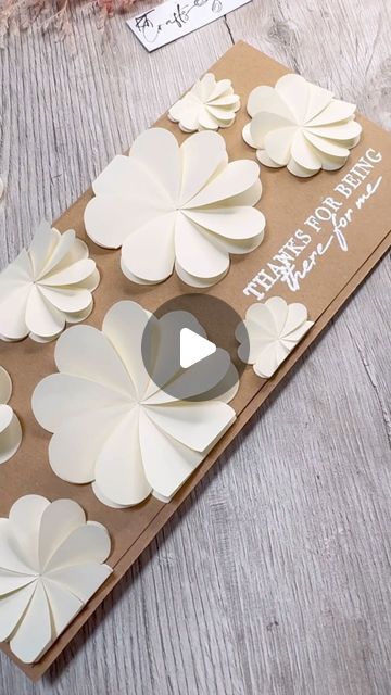 Katharina Tarta Crafts on Instagram: "🌸 Ok how cute are these paper flowers? 😍 Granted, they take some time to make, but with the trick I showed you at the start of the video, you save a lot of time punching out hearts 😁 You could also use some enamel dots as flower centres, I just didn’t have any at hand 😅🙈 (at least not in the colour I envisioned. But I guess that’s just a papercrafters burden 😅)  Anyway, I hope you like this diy paper flower idea and the card I made with it 😊🌸  Ad: The Stamps I used are from the set ‚Honesty‘ for Adventures - in ink - from @craftstashcouk  and so is this awesome Guillotine paper cutter.   #craftinspiration #handmadecards #diy #papercrafting" Paper Flowers For Scrapbooking, Card Making Ideas Videos, Diy Stamp Making, Craft Punches Ideas, Greeting Card Making Ideas Paper Crafts, Handmade Paper Cards Ideas, Cool Handmade Cards, Origami Card Ideas, Handmade Flower Cards