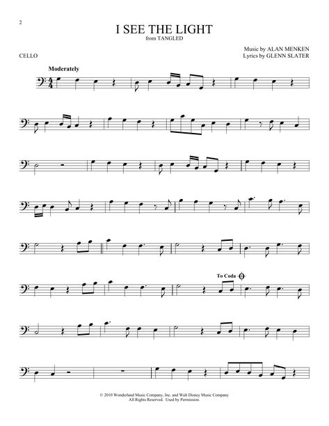 Download and Print I See The Light (from Tangled) sheet music for Cello Solo by Alan Menken from Sheet Music Direct. Cello Sheet Music Pop, Cello Sheet Music For Beginners, Trombone Music, Disney Sheet Music, Alan Menken, Trombone Sheet Music, I See The Light, Cello Sheet Music, Trumpet Music