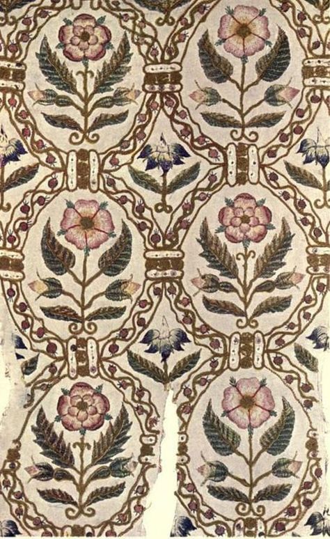 Tudor Embroidery, Sweetbriar Rose, English Embroidery, Medieval Embroidery, Inside Doors, Tudor Rose, Antique Textiles, Embroidered Tunic, Embroidery Inspiration