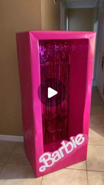 Ja’mia Winston on Instagram: "Make your celebration unforgettable by adding a DIY Barbie photo box—an interactive and delightful way for guests to strike a pose and enjoy the event! 😍😍😍🔥🔥🔥 #explorepage #viral #decor #barbie #box #diy #pink #viralvideos" Diy Barbie In A Box Costume, Barbie Boxes Diy, Photo Booth Box Diy, Barbie Birthday Box Diy, How To Build A Barbie Photo Booth, Barbie Photo Box Diy, Diy Barbie Photo Booth, Diy Barbie Box Adult Size, Barbie Theme Centerpieces