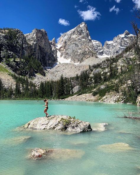 Delta Lake in Grand Teton National Park, Wyoming Nature, Wyoming Yellowstone National Park, Delta Lake Wyoming, Best Places To Travel In Us, Wyoming Aesthetic, Jenny Lake Wyoming, Beautiful Places In The Us, Wyoming Summer, Wyoming Hiking