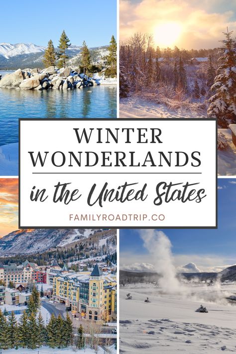 Top US destinations for winter travel in the USA. From magical Christmas towns to top ski destinations, get these wonderful winter destinations on your travel bucket list! Best places to visit in Winter | US winter vacations for families | Family Road Trip Winter Travel Destinations United States, Winter Road Trips In The Us, Winter Vacation Destinations, Christmas Towns To Visit In Us, Us Winter Travel Destinations, Winter Family Vacations In The Us, Winter Destinations In The Us, Winter Trips In The United States, Christmas Destinations In The Us