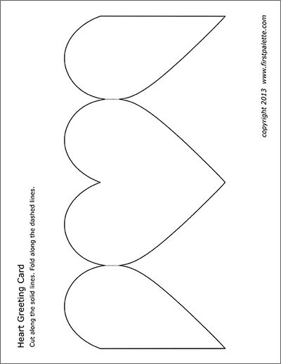 Hearts | Free Printable Templates & Coloring Pages | FirstPalette.com Printable Ideas Templates, Heart Greeting Cards, Valentine Card Templates Free Printable, Printable Cards Free Templates, How To Make Greeting Cards, Card Templates Free Printable, Heart Card Template, Card Printable Templates, Basket Template