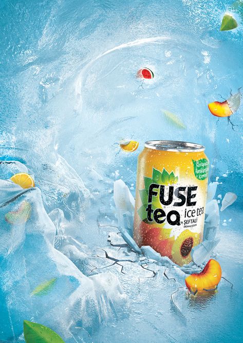 Fuze Tea Ice Cave on Behance Beer Ads Creative Advertising, Fuse Tea, Fuze Tea, 광고 디자인, Food Graphic Design, Poster Ads, Social Media Design Inspiration, Creative Poster Design, Foto Art