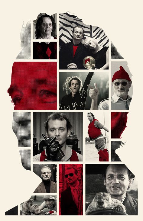 Creative poster, ideas, graphic, graphic design, and photography image ideas & inspiration on Designspiration Bill Murray Art, Design De Configuration, Poster Grafico, Posters Conception Graphique, Mises En Page Design Graphique, Reka Bentuk Grafik, Collage Foto, Buch Design, Desain Buklet