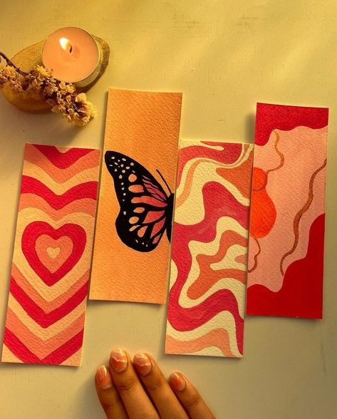 Red vibes aesthetic bookmark inspo Book Mark Inspo Aesthetic, Cute And Aesthetic Drawings, Idea For Bookmark, Book Mark Aesthetic Ideas, Aesthetic Handmade Bookmarks, Bookmark Aesthetic Ideas, Beautiful Bookmarks Ideas, Diy Book Mark Aesthetic, Bookmarks Ideas Creative