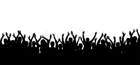 Applause crowd people silhouette. Cheerful crowd cheering. Hands up , #ad, #people, #crowd, #Applause, #silhouette, #Hands #ad Gacha Crowd Of People, People Cheering Drawing, Crowd Silhouette People, Crowd Of People Drawing, Crowds Art, Crowd Background, Crowd Silhouette, Crowded People, Crowd Illustration