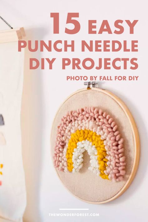 Punch Needle Patterns Printable, Punch Needle Diy, Diy Punch Needle, Punch Needle Projects, Tufting Rugs, Wonder Forest, Kids Punch, Easy Punch, Pillow Tutorial