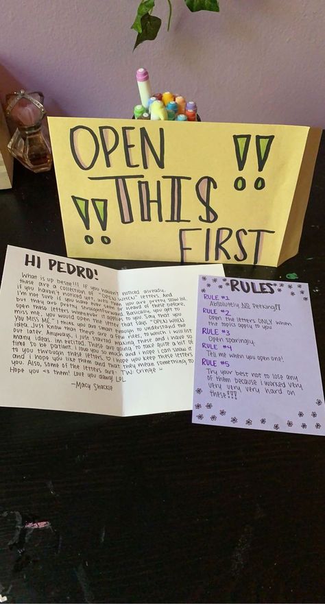 Crafty Gift Ideas For Girlfriend, Cute Thing To Make Your Boyfriend, Cute Stuff To Make Your Boyfriend, Cute Gifts For Long Distance Friends, Open When You Feel Insecure Letter, Crafts For Long Distance Relationships, Open When Distance Is Getting To You, For When You Feel Letters, Cute Gifts For Your Partner