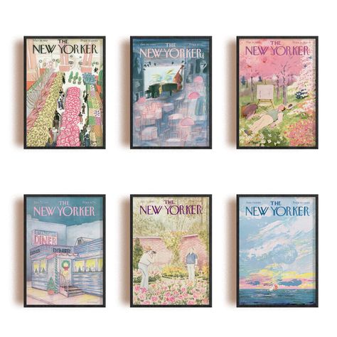 PRICES MAY VARY. Eclectic Wall Decor: There are 6 pcs type of new yorker posters, they are great poster for room decor aesthetic. Trendy Posters: These posters are beautifully designed and printed on canvas which is reusable and texture. Especially compared with card paper it’s not easy to torn apart and creased. Dorm Wall Decor: You can straightly stick these eclectic posters on your dorm wall, hang it with a clip or mount it with picture frames , it's perfect for dorm room decor. Giftable Pack New Yorker Gallery Wall, 6 Picture Frames On The Wall, Dorm Room Prints Wall Art, Dorm Wall Art Prints, Cute Dorm Posters, College Apartment Prints, College Dorm Posters Art Prints, College Dorm Prints, College Dorm Wall Decor Ideas