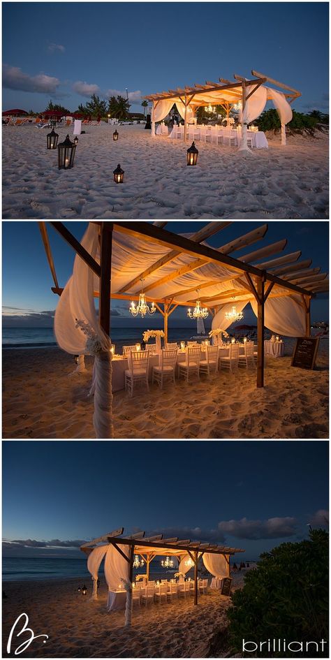 love it. small and intimate! small beach wedding outdoor Bora Bora, Turks And Caicos Wedding, Small Beach Weddings, Small Wedding Receptions, Beach Wedding Decorations, Turks And Caicos, Trendy Wedding, Small Wedding, Beach Themes