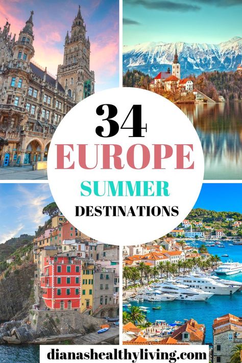 Wondering where to vacation in Europe? Find out the 34 most gorgeous Europe summer destinations and travel tips on what to do on your vacation. Best Summer Destinations in Europe You'll Want to visit. #europevacation #travel #bucketlist #paris #rome #summer Where To Travel In Europe, European Summer Destinations, Best Places To Travel In Europe Summer, Europe Summer Vacation, Summer Destinations Europe, Rome Summer, Vacation In Europe, European Summer Vacation, Europe Summer Travel