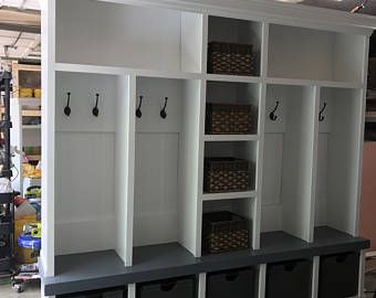 Ikea Mud Room, Mud Room Ideas, Entry Way Lockers, Mudroom Cubbies, Kallax Hack, Laundry Room/mud Room, Mudroom Ideas, Mudroom Decor, Mudroom Laundry Room