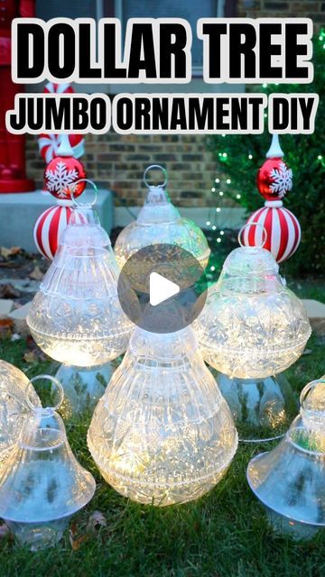 Large Christmas Ornaments Decor, Diy Christmas Ornament Tree, Diy Dollar General Christmas Decor, Diy Balls Decorations, Large Jingle Bell Ornaments Diy, Pool Noodle Ornaments, Floating Christmas Ornaments Diy, Christmas Dollar Tree Diy Crafts, Christmas Tree With Oversized Ornaments