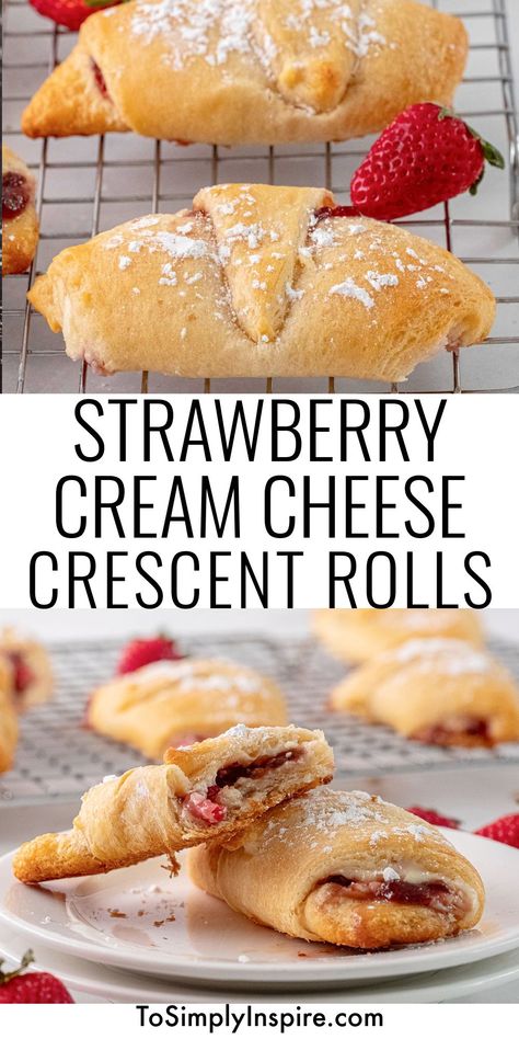 Crescent Roll Cream Cheese, Crescent Desserts, Opalescent Sapphire, Pillsbury Crescent Recipes, Strawberries And Cream Cheese, Crescent Roll Recipes Dessert, Easy Crescent Roll Recipes, Crescent Roll Recipes Dinner, Crescent Rolls Recipe