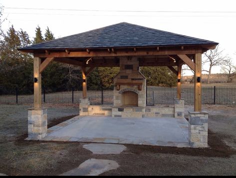 Outdoor Fireplace Designs, Outdoor Pavilion, Backyard Fireplace, Backyard Gazebo, Backyard Pavilion, Patio Covers, Outdoor Kitchen Patio, Pergola Patio, Backyard Patio Designs