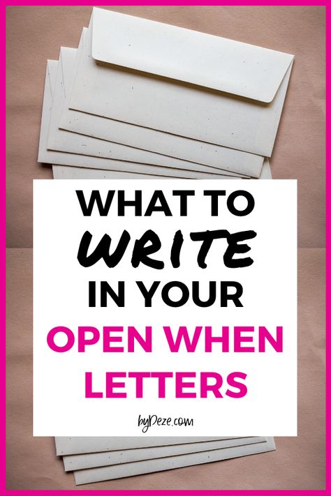 Open With Letters Ideas, Long Distance Gifts For Best Friend, Open When Presents For Best Friend, Letter Ideas To Write To Your Boyfriend, Open When For Friends, Open When Gift Ideas Friends, Open First Letter For Boyfriend, Open When Letters For Self, What To Write In A Open When Letter