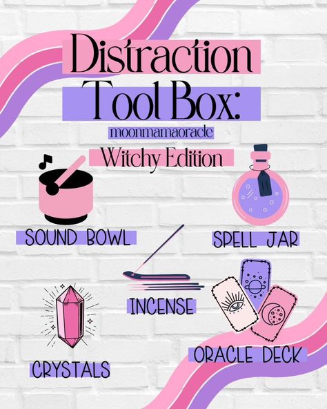 It's been awhile since I've talked about coping skills and adding a little witchy to it. One of my favourite things is to prepare an emergency toolbox (or distraction toolbox) for days I'm not feeling quite myself. This could include things for all the senses, plus some things you love. Some ideas of things to include are your favourite scents, a plush, crayons (and a colouring book), candy, and a journal. Make it a bit witchy and include a sound bowl, crystals (like rose quartz or citrine),... Book Of Shadows, Tarot Spreads, Coping Skills, My Favourite Things, Colouring Book, Psychic Abilities, Favorite Scents, Some Ideas, A Journal