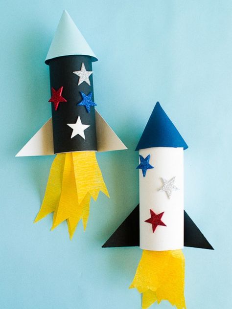 12 Craft Roll Ideas for Kids | Fun365 Paper Planets Craft, Loo Roll Crafts Kids, Planets Crafts For Kids, Planets Activities For Kids, Kunst For Barn, Car Crafts, Aktiviti Tadika, Planet Crafts, Space Crafts For Kids