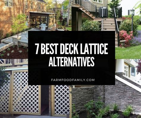 best-deck-lattice-alternatives Replacement For Lattice Under Deck, Lattice For Deck Skirting, Under Deck Lattice Alternative, Underneath Deck Ideas Lattices, How To Make Deck Private, Replace Lattice Under Deck, Vinyl Lattice Panels Deck, Front Porch Lattice Alternative, Backyard Lattice Ideas