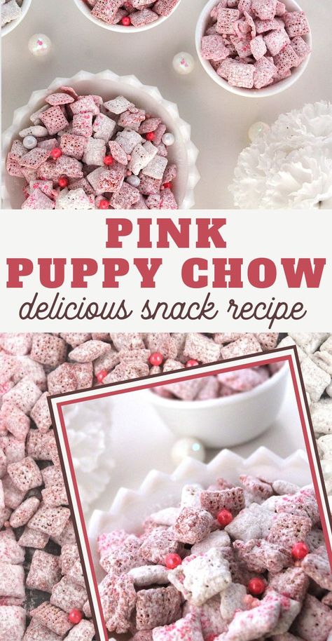 Healthy Pink Snacks For Party, Pink Out Food Ideas, Pink Trail Mix Party Ideas, Barbie Theme Dog Party, Pink Snacks For Birthday Party, Cute Pink Treats, Snacks For Barbie Party, Pink Shower Food Ideas, Food For Puppy Theme Party