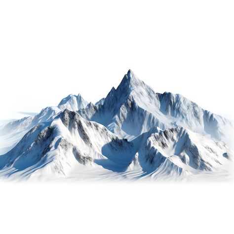 Photo snowy mountains peak on white back... | Premium Photo #Freepik #photo #everest #mount-everest #ice-mountain #snow-mountain Mountain Background For Editing, Snowing Mountains, Snow Mountain Background, Mountain With Snow, Mountains With Snow, Background Mountain, Mountain Png, Teaching Painting, Ice Tree