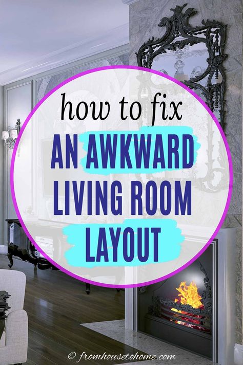 Focal Point Living Room, Awkward Living Room, Awkward Living Room Layout, Rectangle Living Room, Long Narrow Living Room, Family Room Layout, Fireplaces Layout, Rectangular Living Rooms, Furniture Placement Living Room