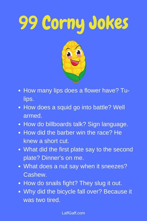 Image linking to a page of corny jokes for kids from LaffGaff. Humour, Corny Jokes For Kids, Funny Pinterest, Best Dad Jokes, Funny Corny Jokes, Lame Jokes, Terrible Jokes, Funny Riddles, Cheesy Jokes