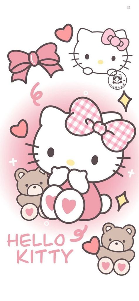 Hello Kitty, Bears, Pink, Back Ground, Kitty Wallpaper, Hello Kitty Wallpaper, Teddy Bears, Teddy Bear, Kitty