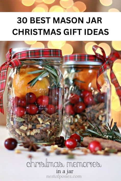 Want some fun diy mason jar ideas you can give as gifts? These are great for friends, family, coworkers or neighbors or teachers! Gift them something sweet that's easy for you to make. #christmas #masonjargifts #masonjars Mason Jar Diy Christmas, Christmas Mason Jar Ideas Food Diy Gifts, Mason Jar Ideas For Christmas, Christmas Morning In A Jar, Diy Christmas Gifts Coworkers, Homemade Gifts For Coworkers Christmas, Christmas In A Jar Gifts, Homemade Jar Gifts, Mason Jar Potpourri Christmas