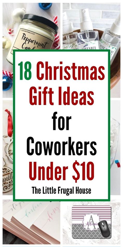 18 Christmas Gifts for Coworkers Under $10 - The Little Frugal House Small Gifts Ideas For Coworkers, Employee Stocking Stuffers, Five Dollar Gifts, Gift Ideas For Employees Christmas, Christmas Cup Gift Ideas Filled, 15 Dollar Gift Ideas, Gifts For Remote Employees, Small Christmas Gift Ideas For Coworkers, Small Gift For Coworkers