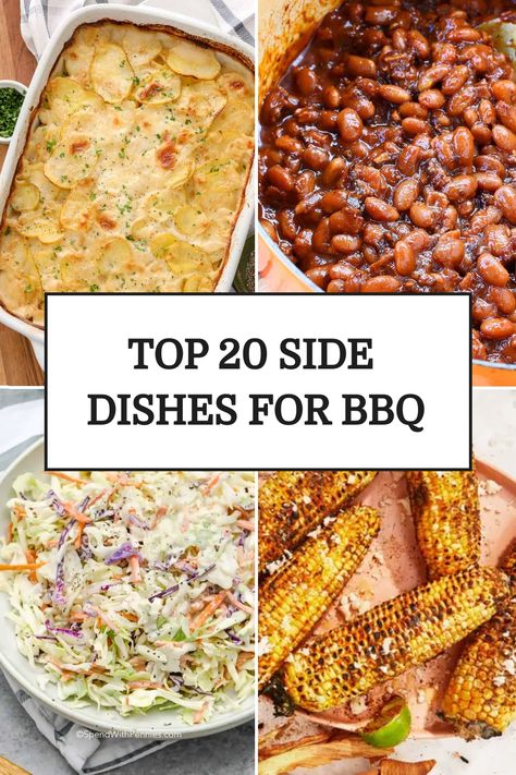 Top 20 Side Dishes For BBQ Sides To Go With Pork Steaks, Outdoor Bbq Recipes, Bbq Dinner Side Dishes, Barbecue Ribs Side Dishes, Good Bbq Side Dishes, Dishes To Bring To A Bbq, Southern Barbecue Side Dishes, Steak Bbq Side Dishes, Backyard Bbq Side Dishes