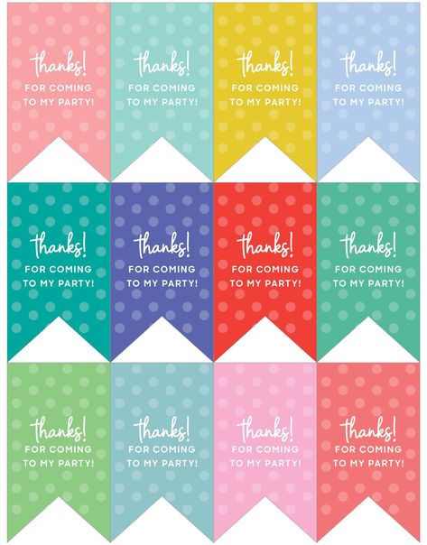 Party Favor Tags Printable Free Birthday, Thank You Tags For Favors, Free Printable Favor Tags, Thank You Tag Printable, Bridal Shower Tags, Skip To My Lou, Thank You Party, Welcome To School, Cupcakes Ideas