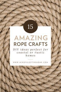 Craft Rope Ideas, Crafts With Rope Twine, Diy Rope Pendant Light Shade, Coastal Rope Decor, Rope Twine Crafts, Diy Rope Projects, Beach Crafts To Sell, Diy Rope Crafts, Jute Cord Crafts Diy Projects