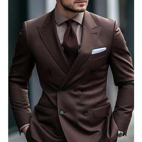 Brown Suits For Men, Men's Wedding Suits, Suit For Men Wedding, Suit Combinations, Cheap Suits, Gents Fashion, Designer Suits For Men, Brown Suits, High Fashion Outfits