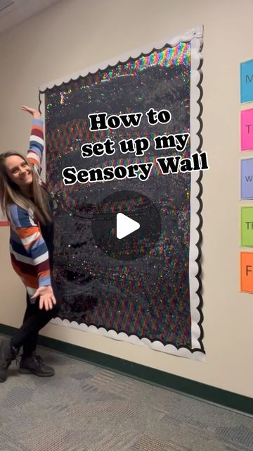 Whitney Lowrey // SPED Teacher on Instagram: "Many of you had asked how I set up this sensory wall so here’s the video you all requested ☺️ let me know what other questions you may have! #sensoryplay #sensoryactivity #sensoryplayideas #specialeducationclassroom #specialeducator #elementaryteachers #iteach345 #iteachkinder #iteachfirstgrade #spedlife #teacherssupportingteachers" Table Activity Preschool, Sequence Sensory Wall, Sensory Sequin Wall, Sequin Sensory Board, Diy Sensory Wall Ideas, Classroom Sensory Ideas, Sequin Sensory Wall, Preschool Sensory Wall, Sensory Corner Ideas