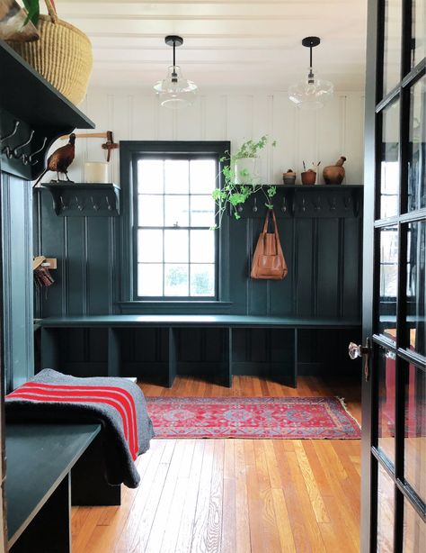 Studio Green Mudroom || House 1924 Modern Colonial Interior, Birthday Decoration Ideas At Home, Colonial Home Interior, Colonial Style Interior, Colonial House Interior, Colonial Interior Design, Colonial Bedroom, Birthday Decoration Ideas, Colonial Interior