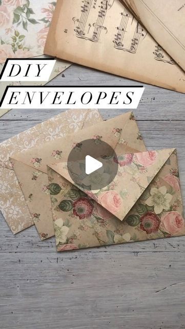 Making An Envelope Out Of Paper Diy, Diy Card Envelope Easy, Make Envelopes From Scrapbook Paper, Hand Made Envelopes, How To Make A Homemade Envelope, Paper Crafts Envelopes, Envelope Pockets For Junk Journals, Junk Journal Gift Ideas, Paper Envelopes Diy Easy