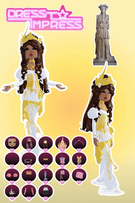 • 🏵️ • - #fyp #dti #dresstoimpress #dress #to #impress #roblox #dtiideas #aesthetic #outfitideas #dresstoimpressideas #idea #board #pin #robloxpin #robloxdti #robloxdresstoimpress Dti Outfit Greek God, Dress To Impress God, Goddess Dti Outfit, Dress To Impress Theme Greek God/goddess, Statues Dress To Impress Outfit, Dti Theme Greek Goddess, Dti Outfits Statue, Greek Goodness Dress To Impress, Dress To Impress Roblox Game Outfit Ideas Theme Greek God/goddess