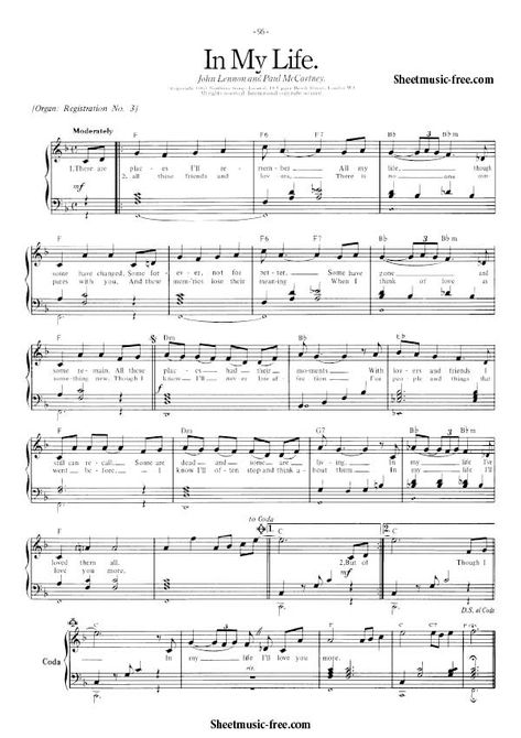 Download In My Life Sheet Music Beatles. Download free In My Life Sheet Music Beatles PDF for Piano Sheet Music. More Sheet Music PDF free In My Life The Beatles Lyrics, In My Life The Beatles, In My Life Beatles, Beatles In My Life, Beatles Sheet Music, Popular Piano Sheet Music, Alto Saxophone Sheet Music, Beginner Piano Music, Free Printable Sheet Music