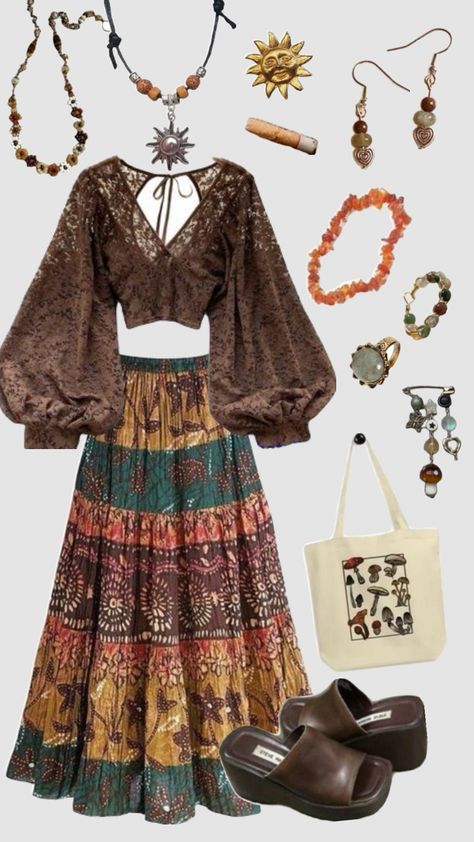 #stevienicks #boho #hippie 70s Inspired Outfits, Fest Outfits, Idee Cosplay, 70s Outfits, Estilo Hippie, Earthy Outfits, Hippie Style Clothing, Look Boho, Swaggy Outfits