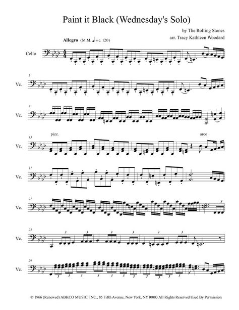 Paint It Black Cello Sheet Music, Paint It Black Violin Sheet Music, Cello Sheet Music Pop, Cello Sheet Music For Beginners, Cello Music Sheet, Cello Songs, Cello Notes, Cello Aesthetic, Bass Clarinet Sheet Music