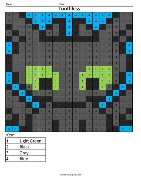 https://www.coloringsquared.com/worksheet/toothless-dragon-color-by-number/ Toothless Pixel Art, Pixel Coloring Pages, Skull Coloring Pages, Spiderman Drawing, Toothless Dragon, Pixel Color, Pixel Art Grid, Bead Projects, Easy Coloring Pages