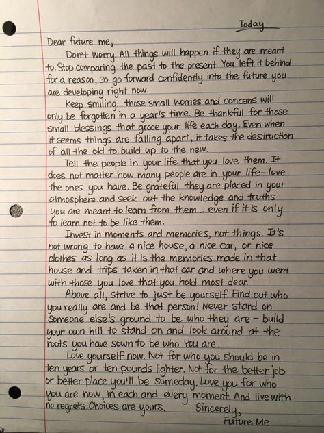 Future Letters To Self, Advice For Future Self, Notes For Future Self, Letters To Myself Aesthetic, Good Things To Write In A Journal, A Letter To My Future Self Ideas, Letter To Yourself Journal, Dear Past Me Letter To Myself, Letter To Me In The Future