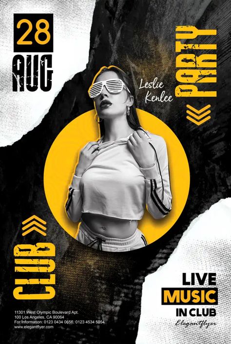 Music Party Poster, Free Psd Poster, Photoshop Poster Design, Posters Conception Graphique, Reka Bentuk Grafik, Poster Template Free, Photoshop Poster, Desain Editorial, Creative Flyer Design